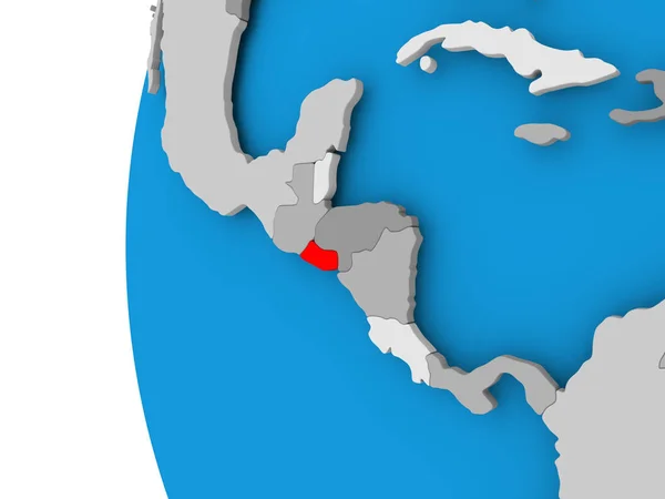 Mapa z El Salvadoru na politické globe — Stock fotografie