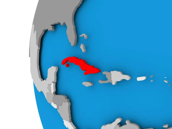 Map of Cuba on political globe — Stock Photo, Image
