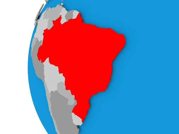Map of Brazil on political globe — Stock Photo, Image