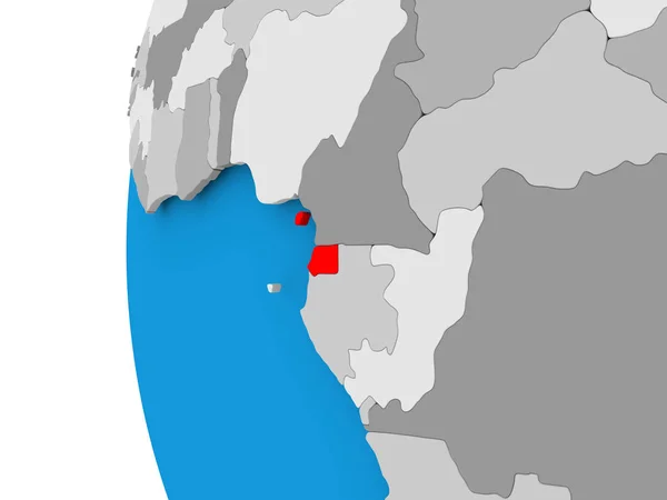 Ekvator Gine Haritası siyasi dünya üzerinde — Stok fotoğraf