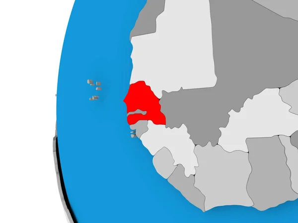 정치 세계에 세네갈의 지도 — 스톡 사진