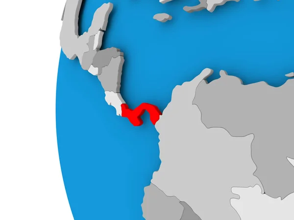 Kaart van Panama op politieke wereldbol — Stockfoto