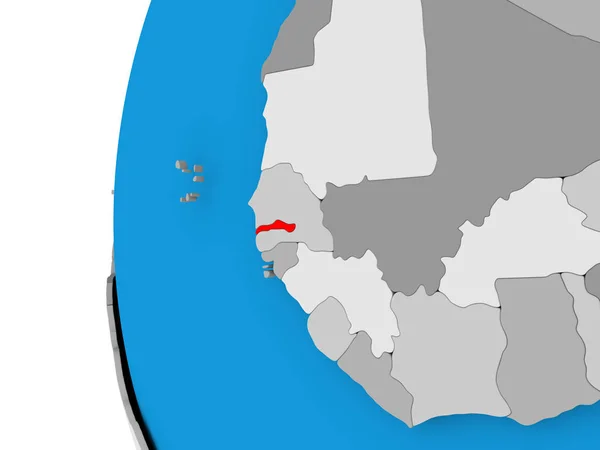 Carte de la Gambie sur le globe politique — Photo