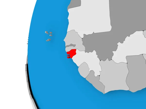 Карта Гвинеи-Бисау на политическом глобусе — стоковое фото