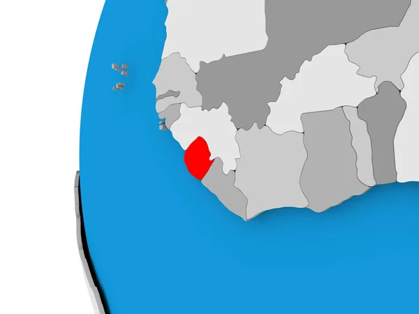 Mappa della Sierra Leone sul globo politico — Foto Stock