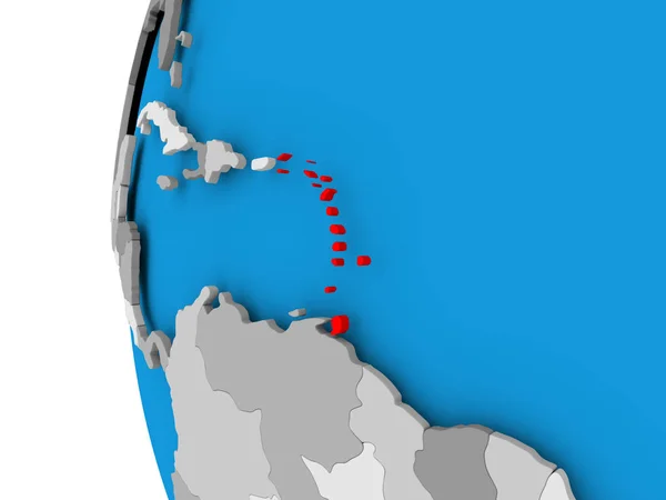 Carte des Caraïbes sur le globe politique — Photo