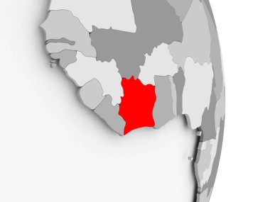 Fildişi Sahili gri siyasi dünya üzerinde