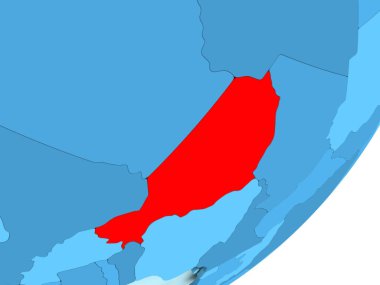 Nijer Haritası mavi siyasi dünya üzerinde