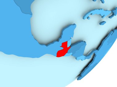 Guatemala Haritası mavi siyasi dünya üzerinde