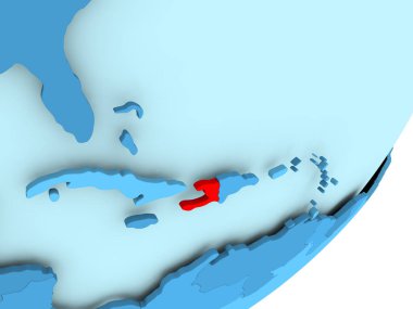 Haiti Haritası mavi siyasi dünya üzerinde