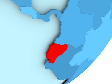 Ekvador Haritası mavi siyasi dünya üzerinde