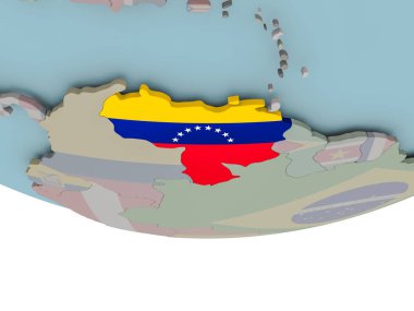 Dünya üzerinde bayrak ile Venezuela