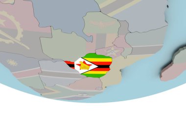 Zimbabve bayrağı dünya üzerinde