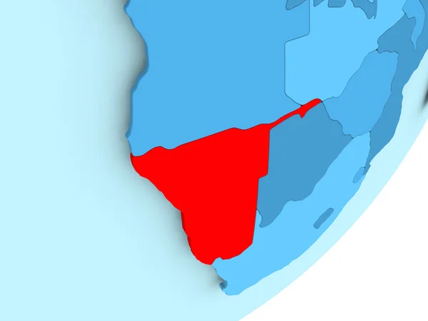 Mapa de Namibia en el mundo político azul —  Fotos de Stock