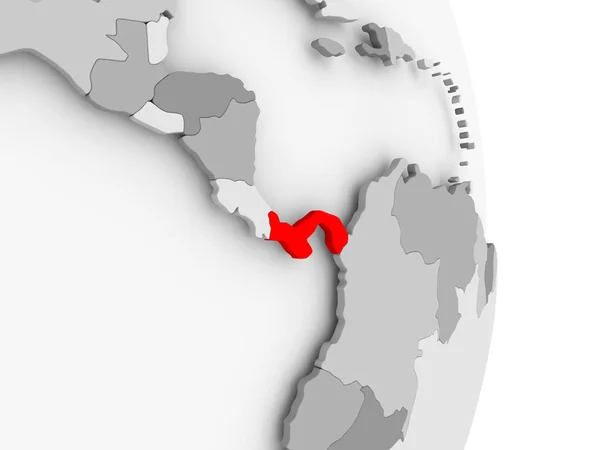 Panama on grey political globe — Stock Photo, Image