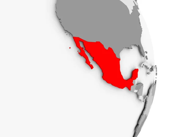 Meksyk na szary Globus polityczny — Zdjęcie stockowe