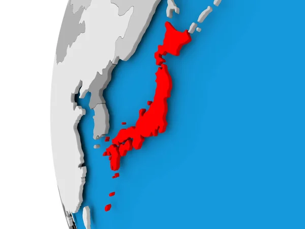 Japonya Haritası siyasi dünya üzerinde — Stok fotoğraf