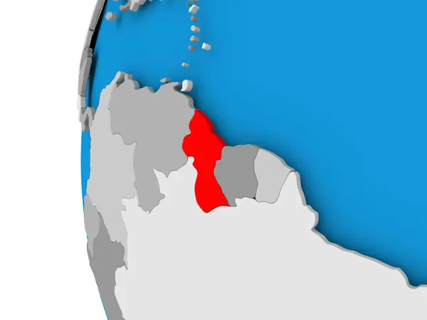 Карта Гайаны на политической планете — стоковое фото