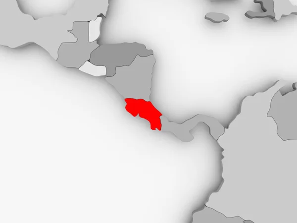 Kaart van Costa Rica — Stockfoto
