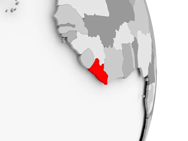 회색 정치 세계에 라이베리아 — 스톡 사진