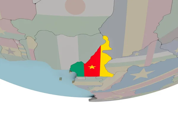 Камерун з прапором по всьому світу — стокове фото
