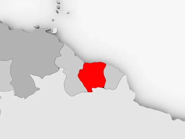 Mapa Surinamu — Zdjęcie stockowe