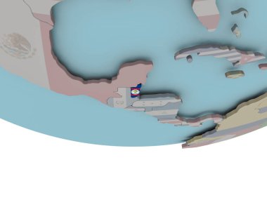 Dünya üzerinde bayrak ile Belize