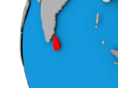 Sri Lanka Haritası siyasi dünya üzerinde