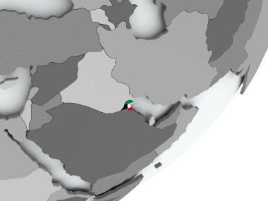 Kuveyt bayrağı harita üzerinde