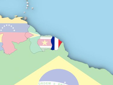 Jamaika Haritası dünya üzerinde bayrak ile