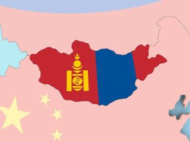 Azerbaycan Haritası dünya üzerinde bayrak ile