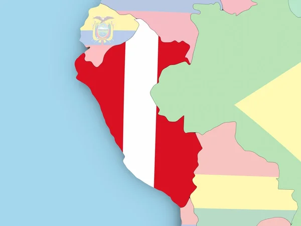 Χάρτης της Καραϊβικής με σημαία στον κόσμο — Φωτογραφία Αρχείου