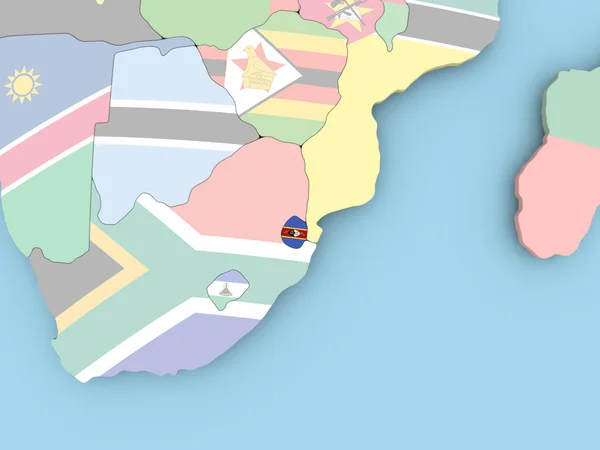 Mapa Kongo s vlajkou na zeměkouli — Stock fotografie