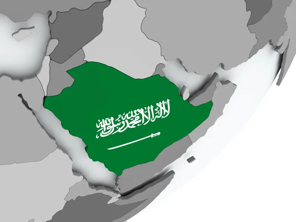 Drapeau de l'Arabie Saoudite sur la carte — Photo