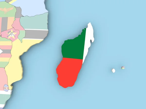 Карта Анголи з прапором по всьому світу — стокове фото
