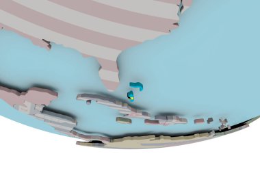 Dünya üzerinde bayrak ile Bahamalar