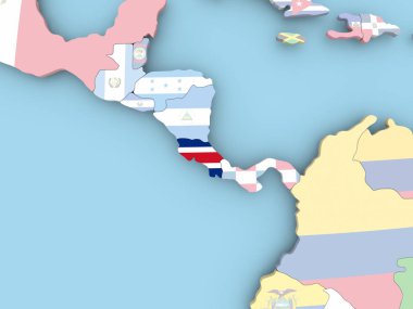 Norveç Haritası dünya üzerinde bayrak ile