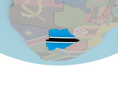 Botsvana bayrağı dünya üzerinde