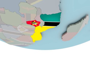 Mozambik dünya üzerinde bayrak ile