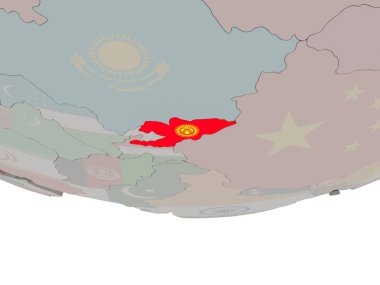 Kırgızistan bayrağı dünya üzerinde