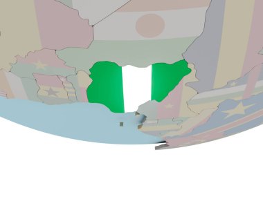 Nijerya dünya üzerinde bayrak ile