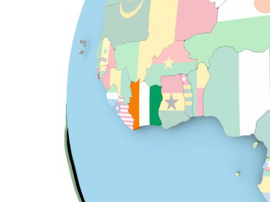 Fildişi Sahili bayrağı siyasi dünya üzerinde