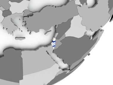 İsrail bayrağı harita üzerinde