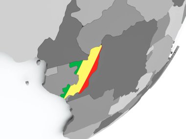 Harita üzerinde Kongo Cumhuriyeti bayrağı