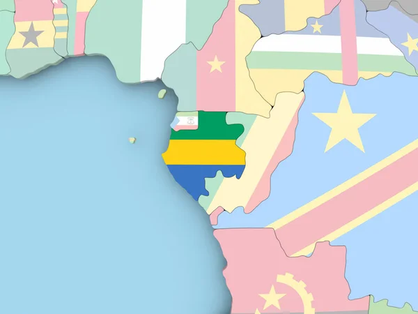 Mapa de Níger con la bandera en el mundo —  Fotos de Stock
