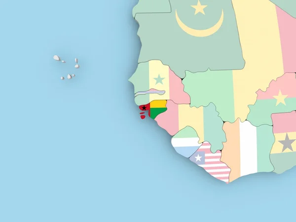 Map of Algeria with flag on globe — Stock Photo, Image