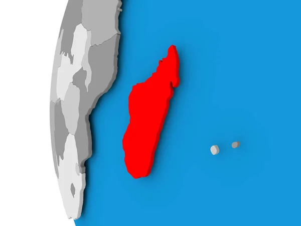 Mapa de Madagascar en el mundo político —  Fotos de Stock