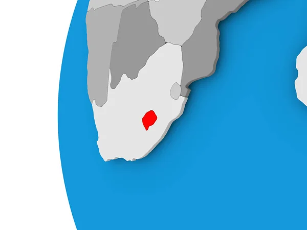 Kaart van Lesotho op politieke wereldbol — Stockfoto