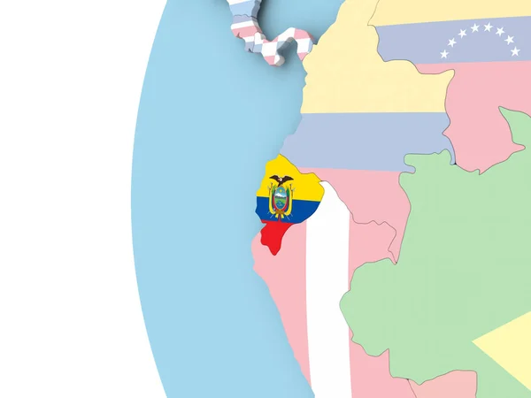 Флаг Эквадора по политическому миру — стоковое фото