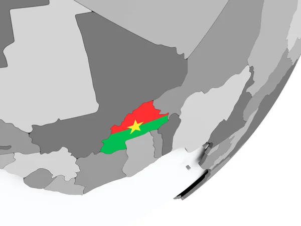Drapeau de Burkina Faso sur la carte — Photo